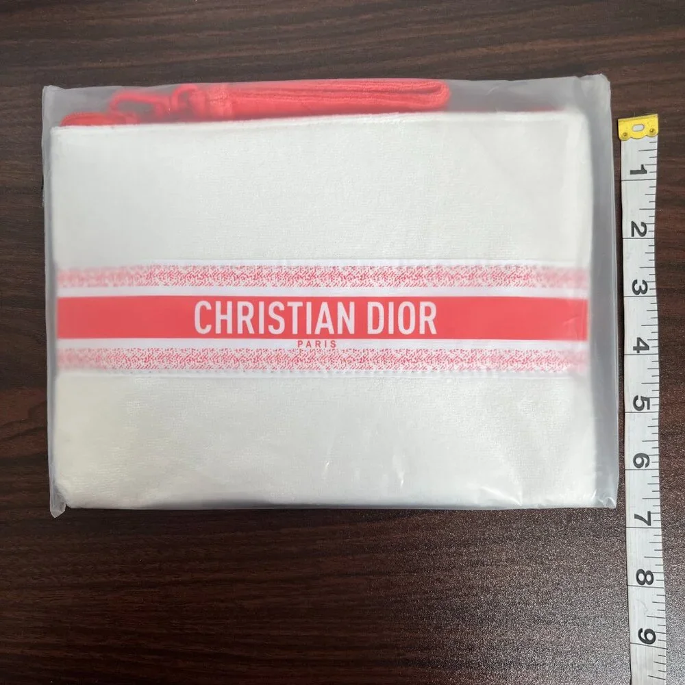 Dior Beauty Summer 2024 Towel Fabric Wristlet Novelty Pouch Coastal Resort Chic